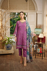 DARK MAUVE KHADDAR  3PCS